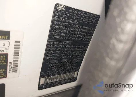 2017 Land Rover Range Rover Sport 3.0L V6 Supercharged Hse из США, поврежденный, VIN SALWR2FV3HA157695